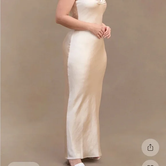 Meshki Lilly Sweetheart Satin Maxi - Blush Gold (champagne) - Picture 5 of 10